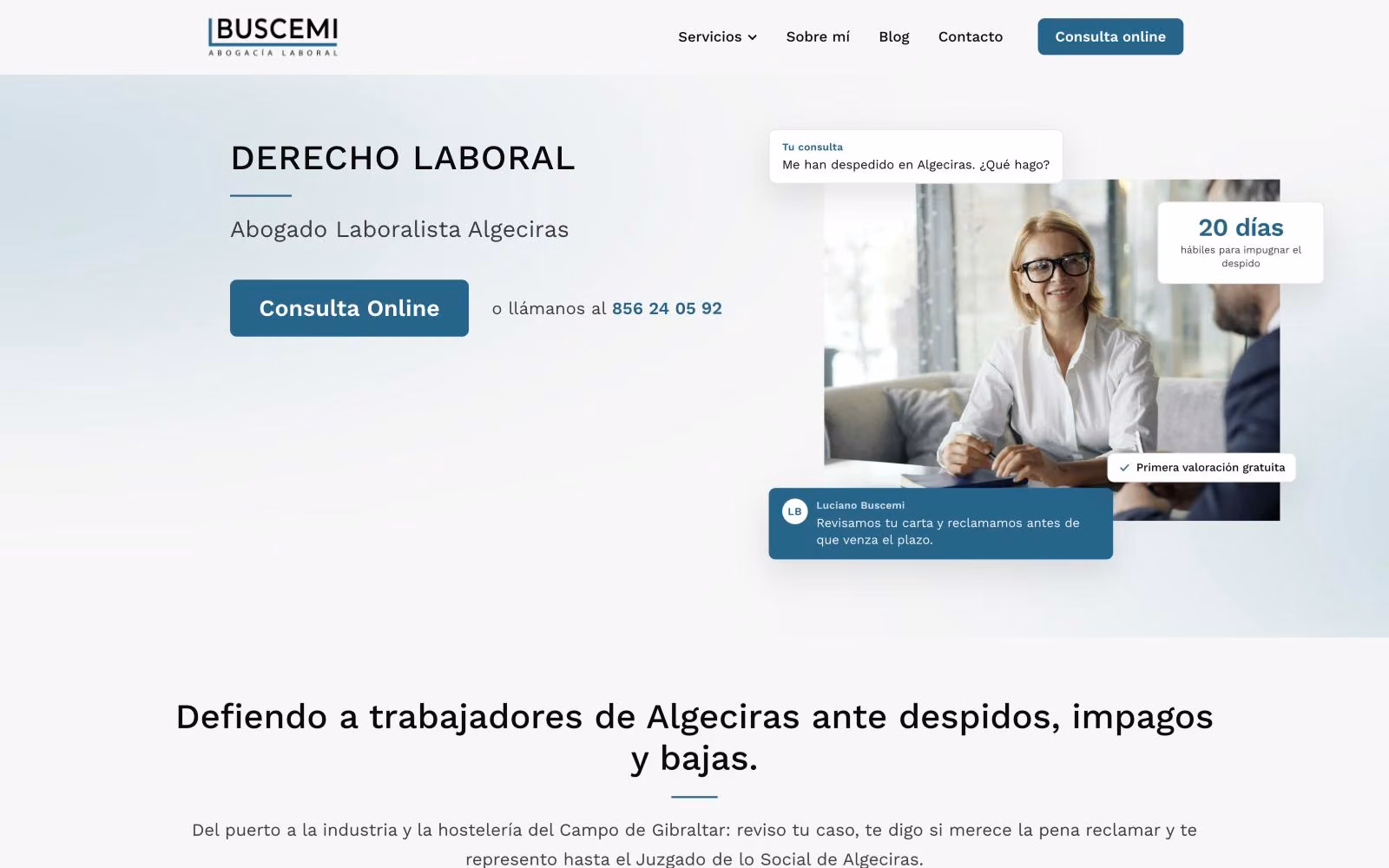 Página Abogado laboralista Algeciras