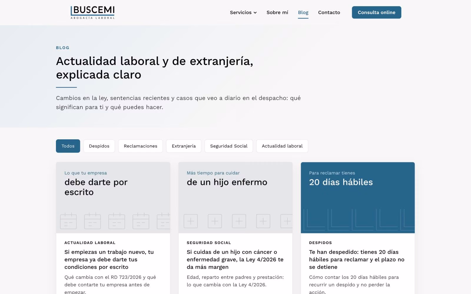 Blog de derecho laboral de Luciano Buscemi