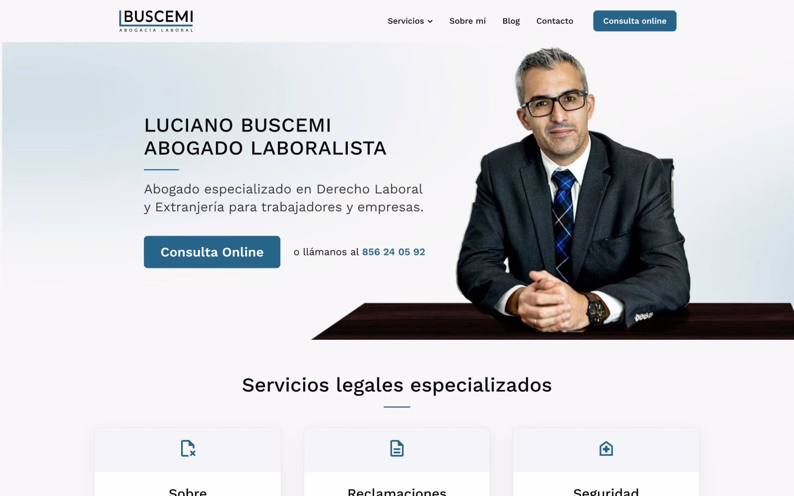 Página de inicio de buscemi-laboralista.com